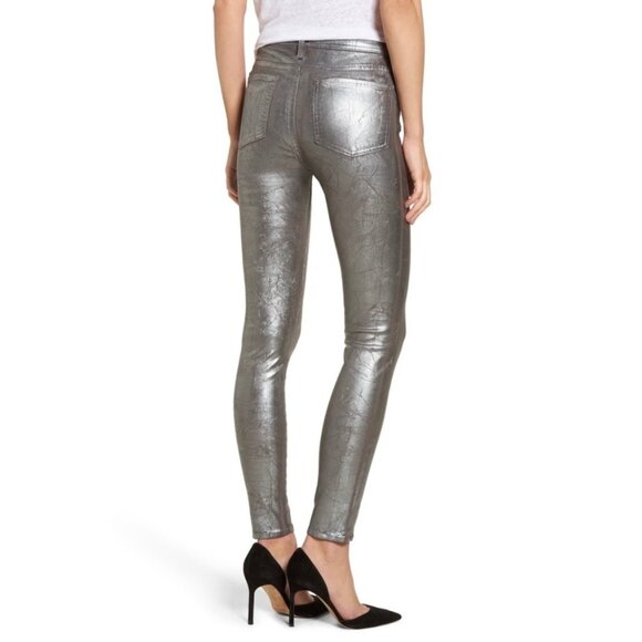 Fidelity Denim Womens Sola Mid Rise Skinny Ankle Jeans Gunmetal Foil size 30 - Picture 2 of 14